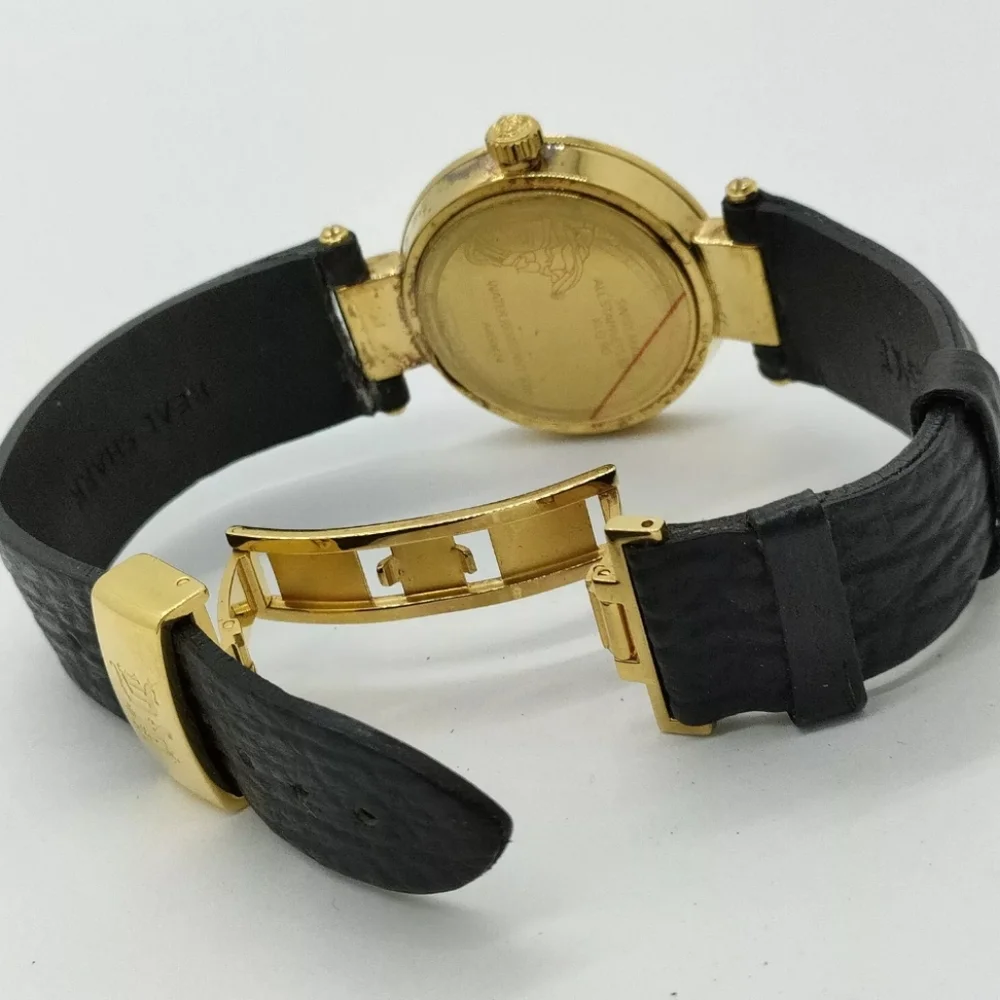 Versace Watch 3P Diamond White Shell Dial 18K Gold Plated Limited